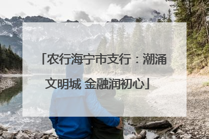 农行海宁市支行：潮涌文明城 金融润初心
