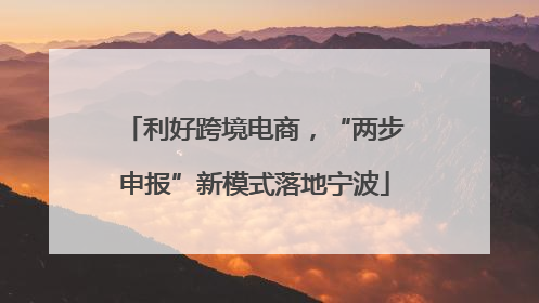 利好跨境电商，“两步申报”新模式落地宁波