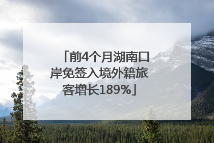 前4个月湖南口岸免签入境外籍旅客增长189%