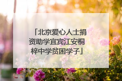 北京爱心人士捐资助学宜宾江安桐梓中学贫困学子
