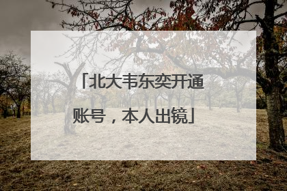 北大韦东奕开通账号，本人出镜