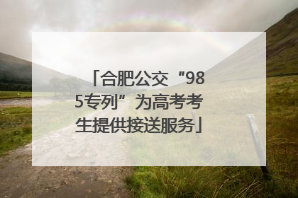 合肥公交“985专列”为高考考生提供接送服务
