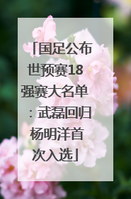 国足公布世预赛18强赛大名单：武磊回归 杨明洋首次入选