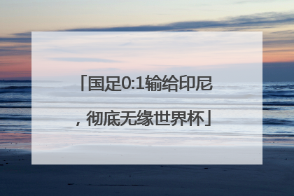 国足0:1输给印尼，彻底无缘世界杯