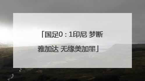 国足0∶1印尼 梦断雅加达 无缘美加墨