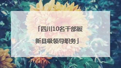 四川10名干部履新县级领导职务