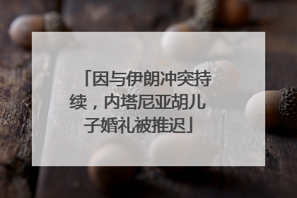 因与伊朗冲突持续，内塔尼亚胡儿子婚礼被推迟
