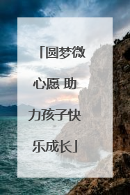 圆梦微心愿 助力孩子快乐成长