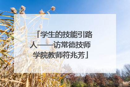 学生的技能引路人——访常德技师学院教师符兆芳