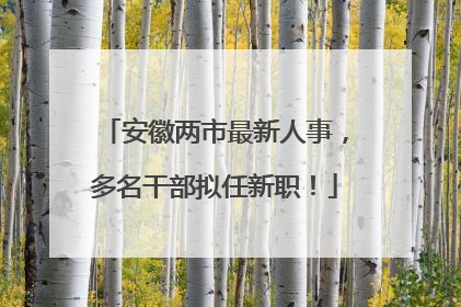 安徽两市最新人事，多名干部拟任新职！