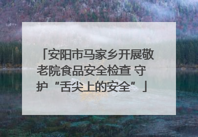 安阳市马家乡开展敬老院食品安全检查 守护“舌尖上的安全”