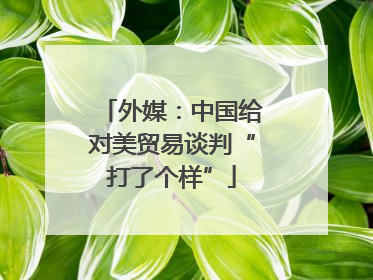 外媒：中国给对美贸易谈判“打了个样”