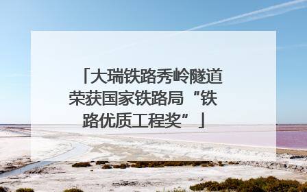 大瑞铁路秀岭隧道荣获国家铁路局“铁路优质工程奖”