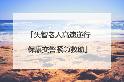 失智老人高速逆行 保康交警紧急救助
