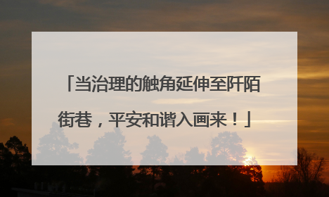 当治理的触角延伸至阡陌街巷，平安和谐入画来！