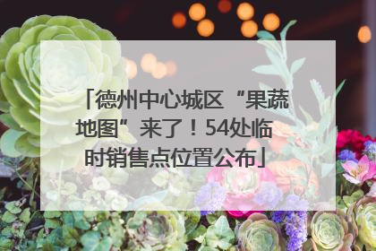 德州中心城区“果蔬地图”来了！54处临时销售点位置公布