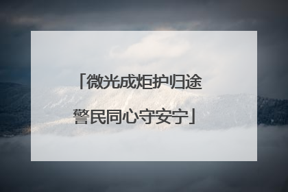 微光成炬护归途 警民同心守安宁
