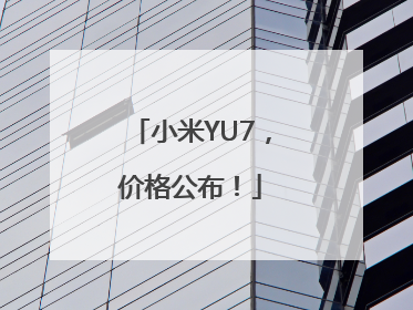 小米YU7，价格公布！