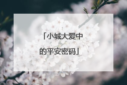 小城大爱中的平安密码