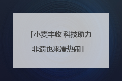 小麦丰收 科技助力 非遗也来凑热闹