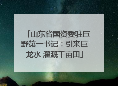 山东省国资委驻巨野第一书记：引来巨龙水 灌溉千亩田