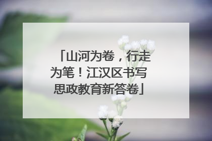 山河为卷，行走为笔！江汉区书写思政教育新答卷