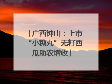 广西钟山：上市“小糖丸”无籽西瓜助农增收