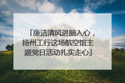 廉洁清风进脑入心，扬州工行这场航空馆主题党日活动扎实走心