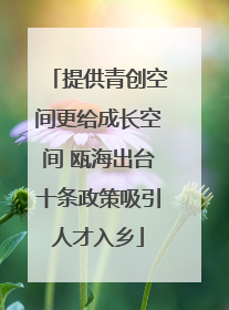 提供青创空间更给成长空间 瓯海出台十条政策吸引人才入乡