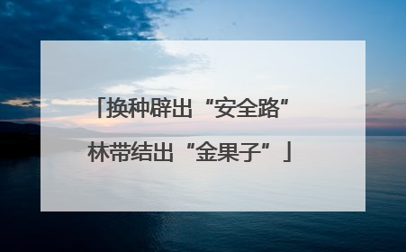 换种辟出“安全路” 林带结出“金果子”