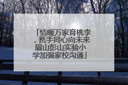 情暖万家育桃李，携手同心向未来 眉山彭山实验小学加强家校沟通