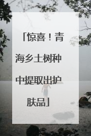 惊喜！青海乡土树种中提取出护肤品