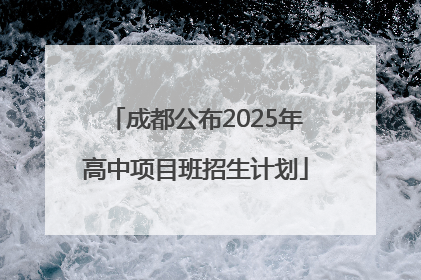 成都公布2025年高中项目班招生计划