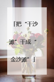 把“干沙滩”干成“金沙滩”