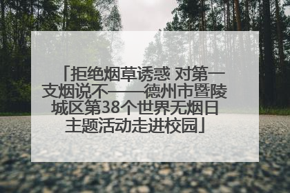 拒绝烟草诱惑 对第一支烟说不——德州市暨陵城区第38个世界无烟日主题活动走进校园