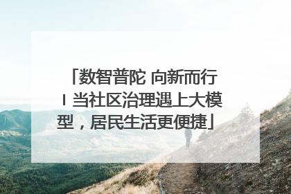 数智普陀 向新而行〡当社区治理遇上大模型，居民生活更便捷