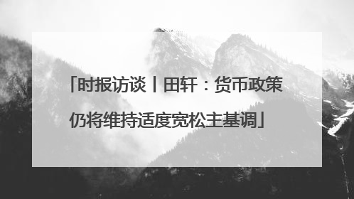 时报访谈丨田轩：货币政策仍将维持适度宽松主基调