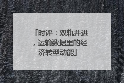 时评：双轨并进，运输数据里的经济转型动能
