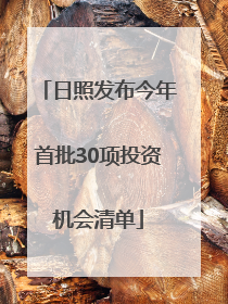日照发布今年首批30项投资机会清单