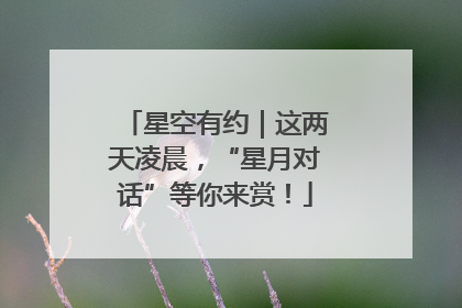 星空有约｜这两天凌晨，“星月对话”等你来赏！