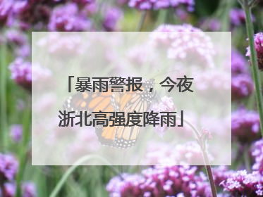 暴雨警报，今夜浙北高强度降雨