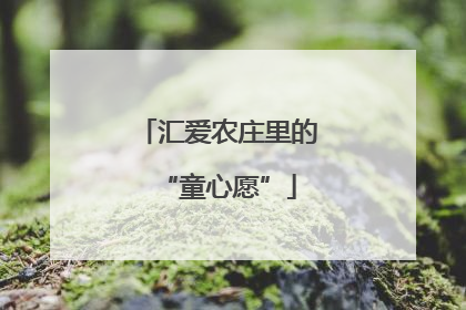 汇爱农庄里的“童心愿”