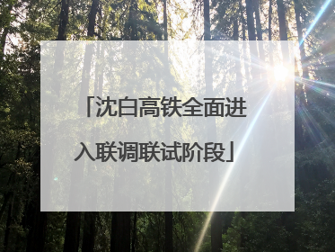 沈白高铁全面进入联调联试阶段
