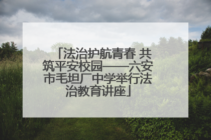 法治护航青春 共筑平安校园——六安市毛坦厂中学举行法治教育讲座