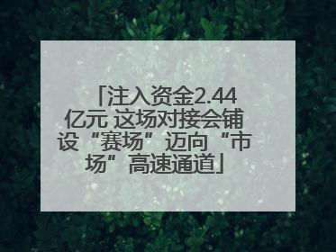 注入资金2.44亿元 这场对接会铺设“赛场”迈向“市场”高速通道