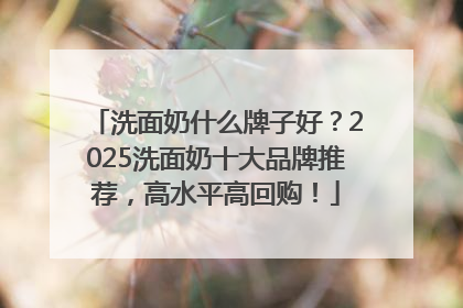 洗面奶什么牌子好？2025洗面奶十大品牌推荐，高水平高回购！