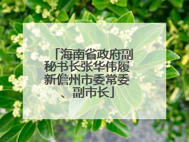 海南省政府副秘书长张华伟履新儋州市委常委、副市长