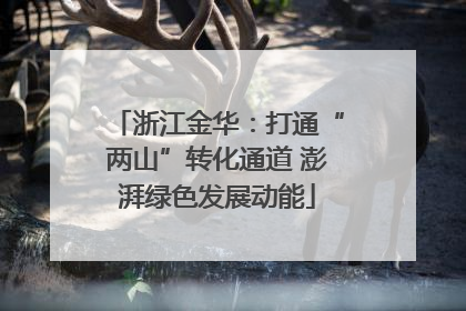 浙江金华：打通“两山”转化通道 澎湃绿色发展动能