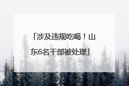 涉及违规吃喝！山东6名干部被处理