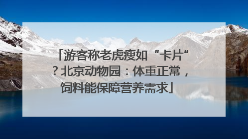 游客称老虎瘦如“卡片”？北京动物园：体重正常，饲料能保障营养需求